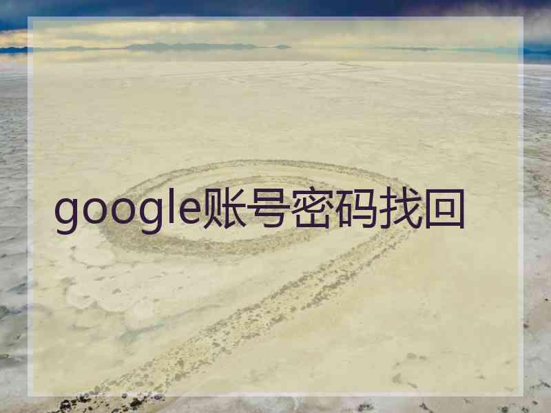 google账号密码找回