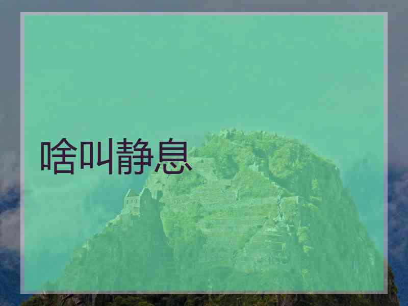 啥叫静息