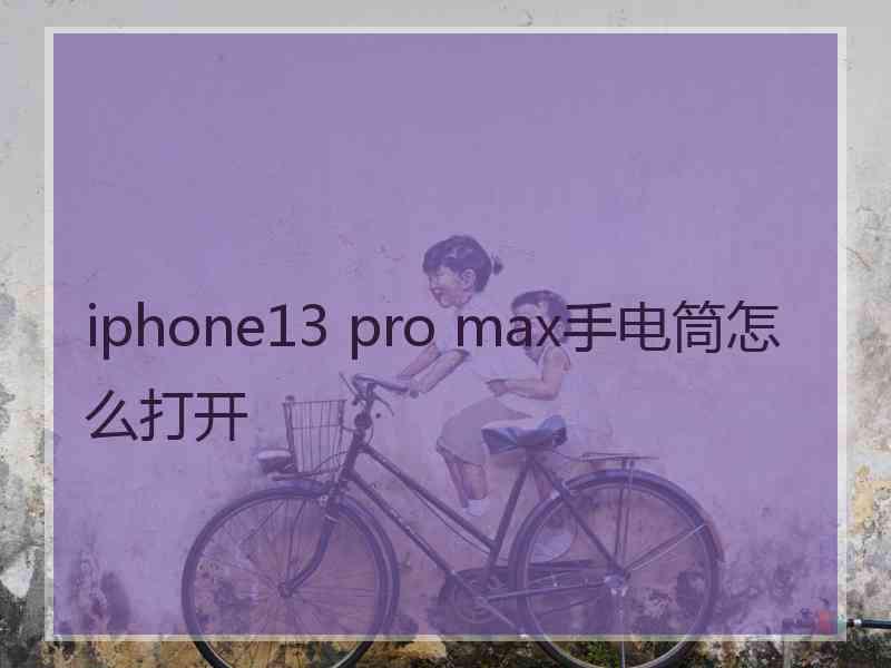 iphone13 pro max手电筒怎么打开