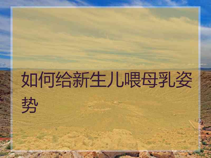 如何给新生儿喂母乳姿势