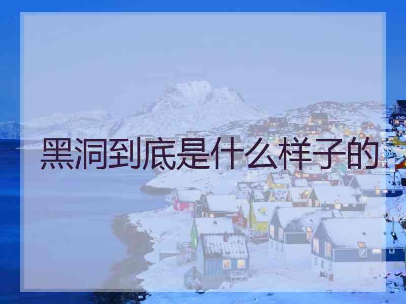 黑洞到底是什么样子的