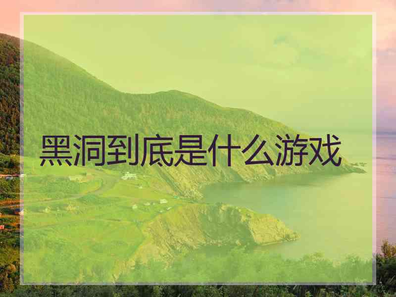 黑洞到底是什么游戏