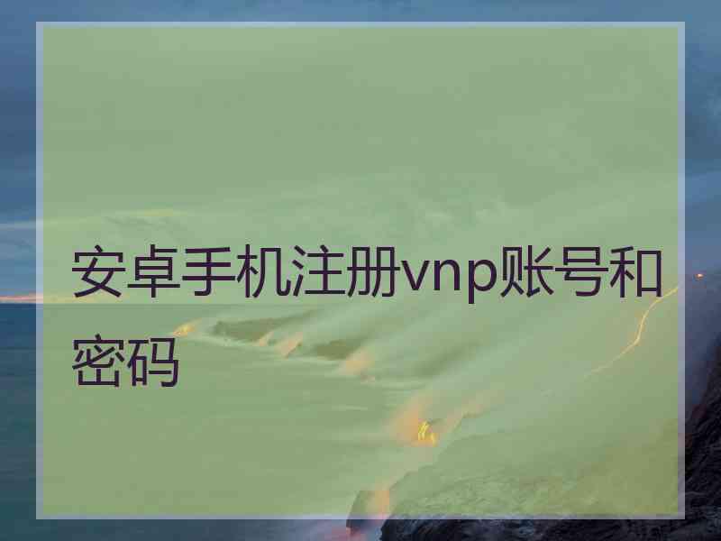 安卓手机注册vnp账号和密码