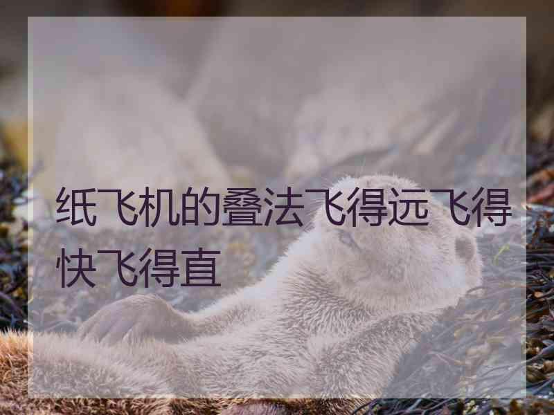 纸飞机的叠法飞得远飞得快飞得直