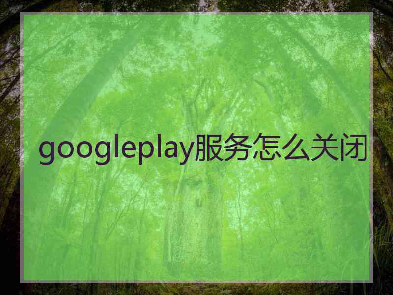 googleplay服务怎么关闭