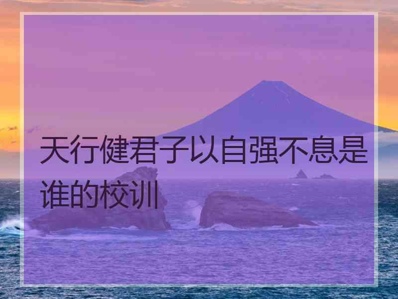 天行健君子以自强不息是谁的校训