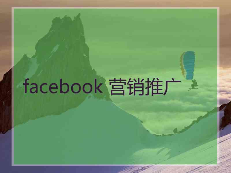 facebook 营销推广