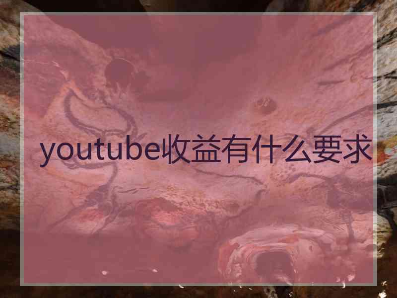 youtube收益有什么要求