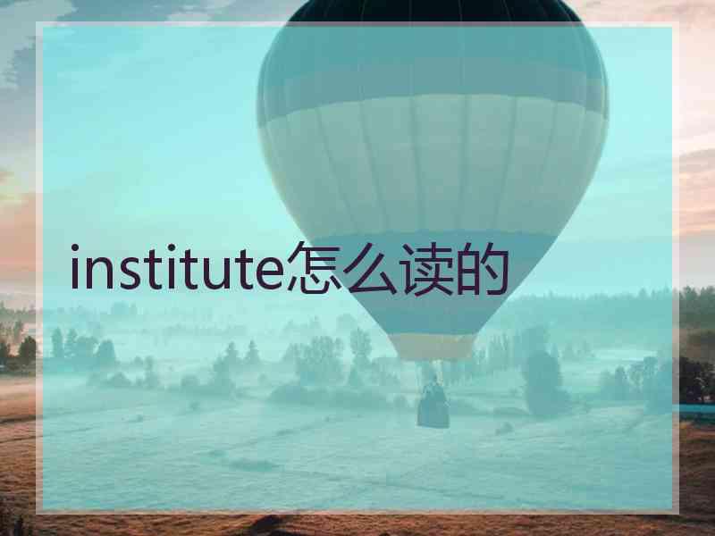 institute怎么读的