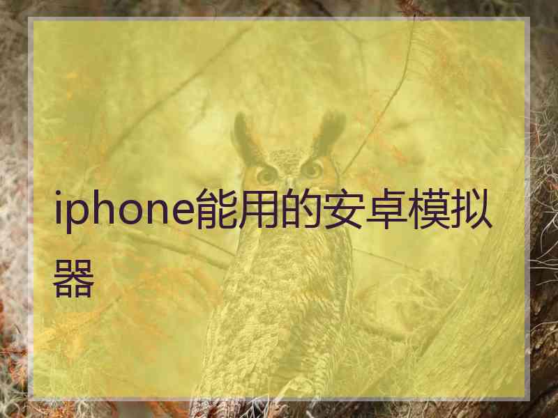 iphone能用的安卓模拟器