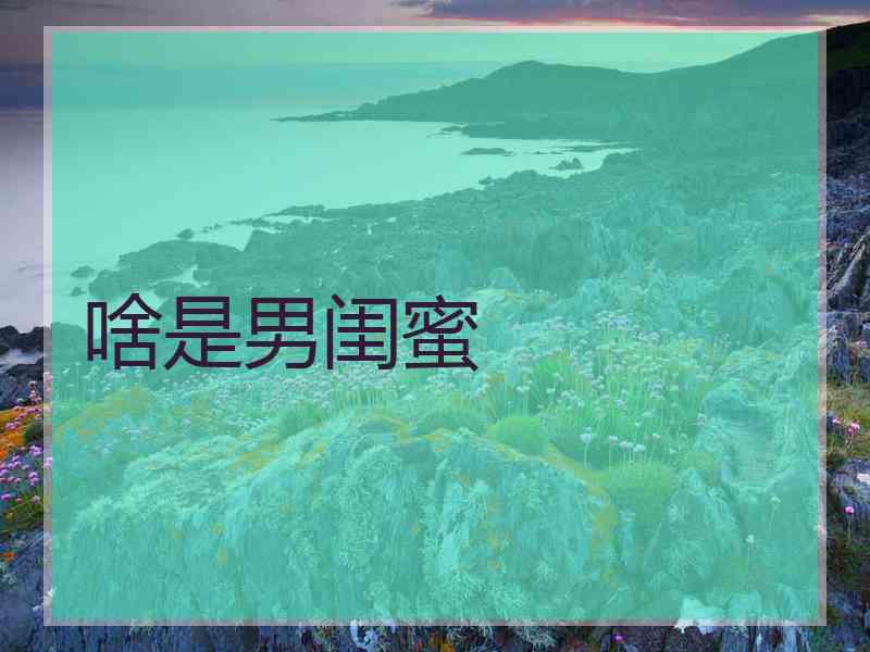 啥是男闺蜜