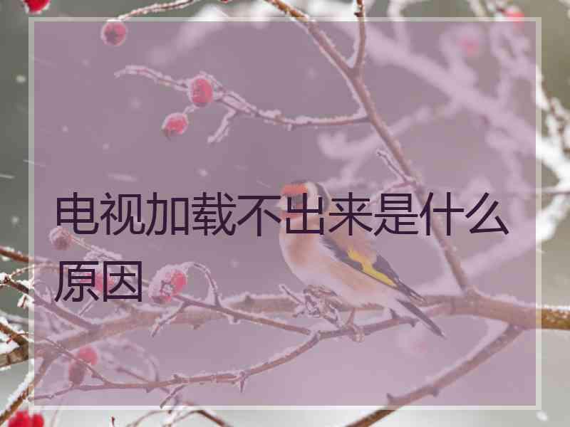 电视加载不出来是什么原因