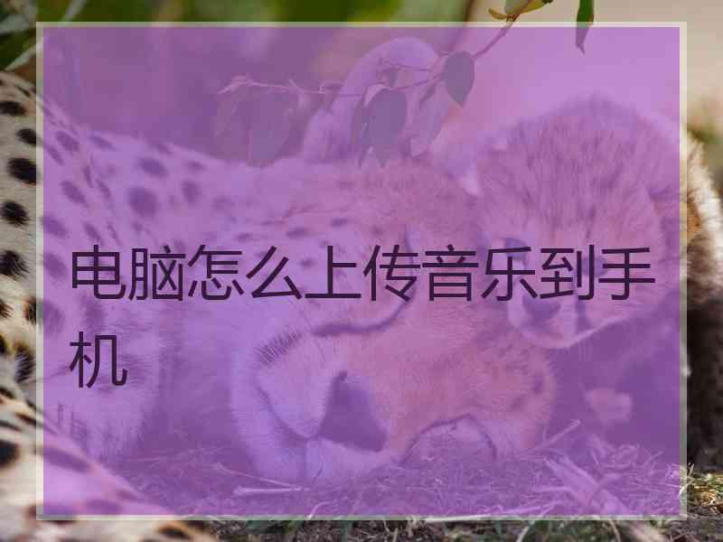 电脑怎么上传音乐到手机