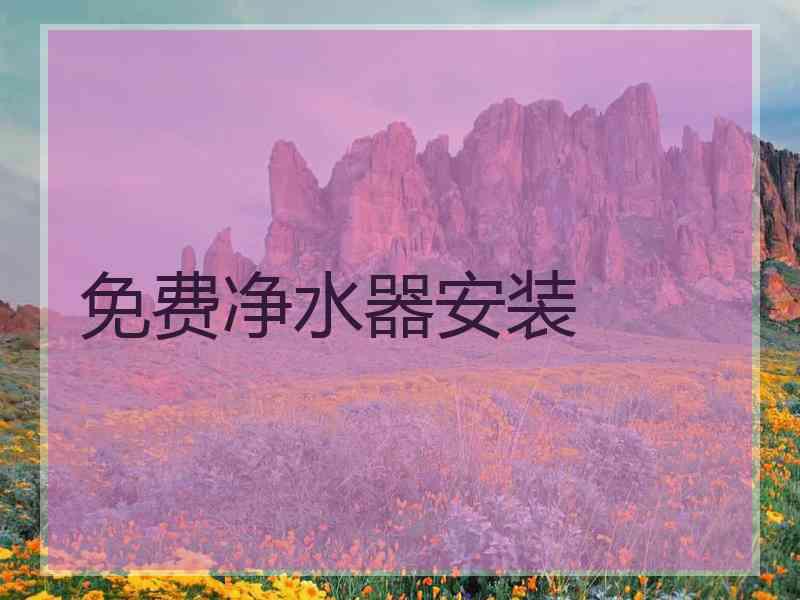 免费净水器安装
