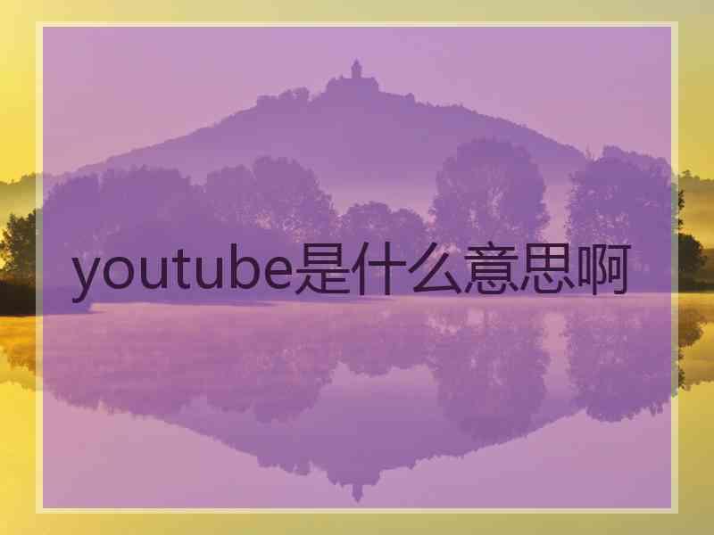 youtube是什么意思啊