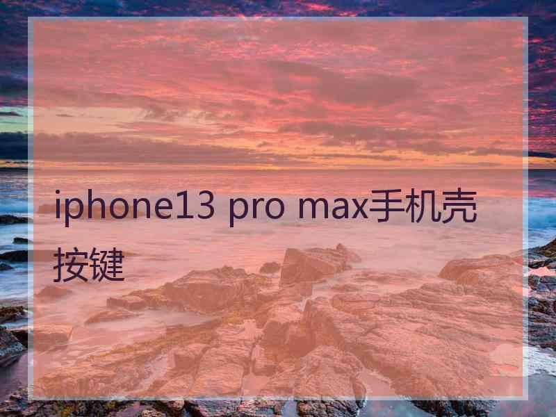 iphone13 pro max手机壳按键