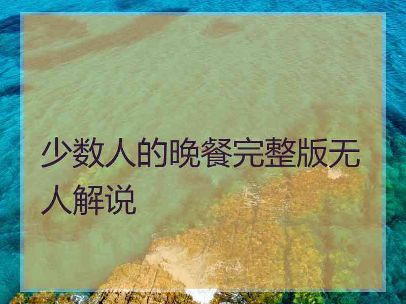少数人的晚餐完整版无人解说