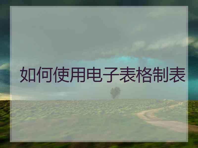 如何使用电子表格制表