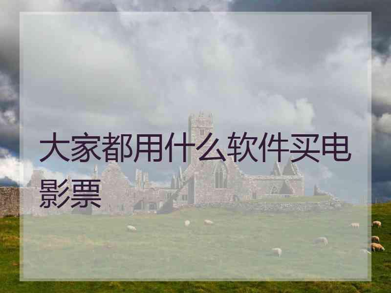大家都用什么软件买电影票