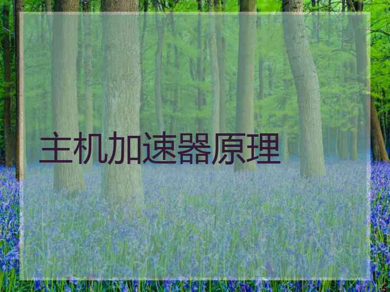 主机加速器原理