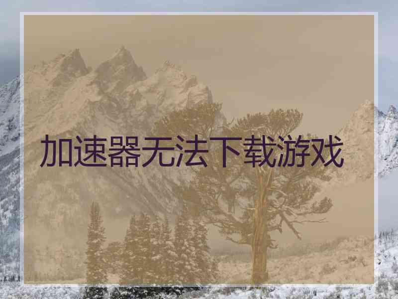 加速器无法下载游戏