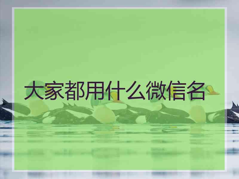 大家都用什么微信名