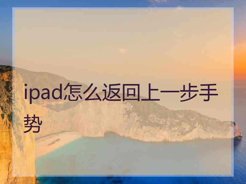 ipad怎么返回上一步手势