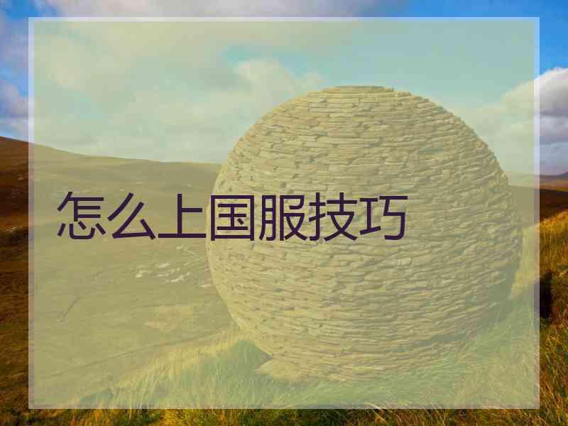 怎么上国服技巧