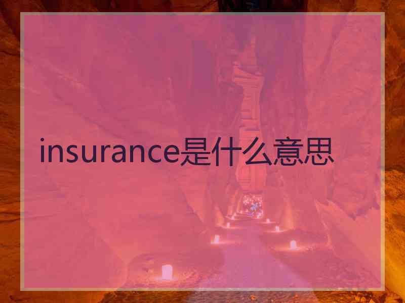 insurance是什么意思