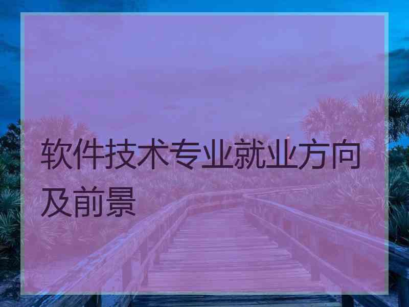 软件技术专业就业方向及前景