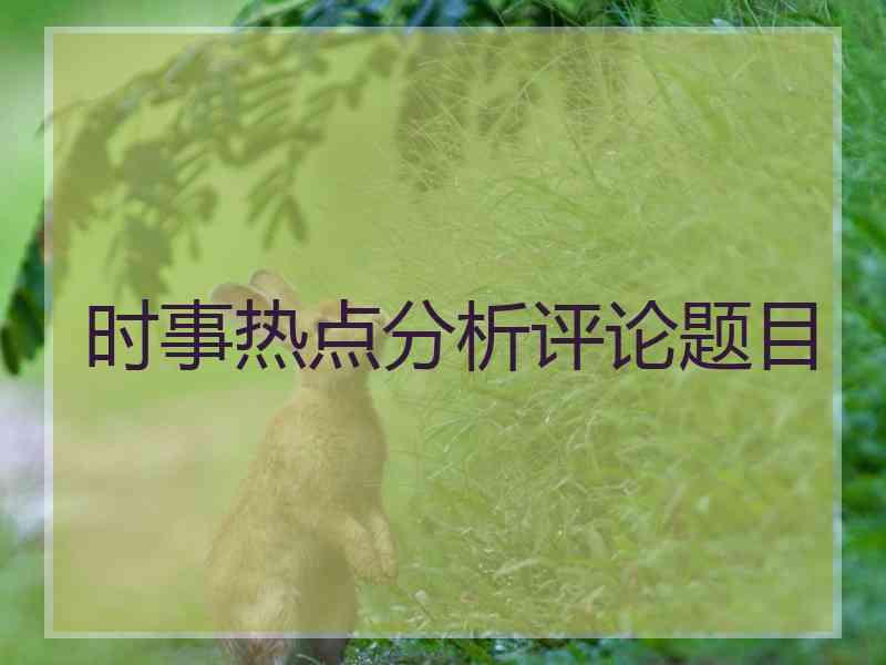 时事热点分析评论题目