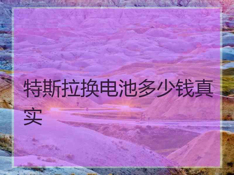 特斯拉换电池多少钱真实