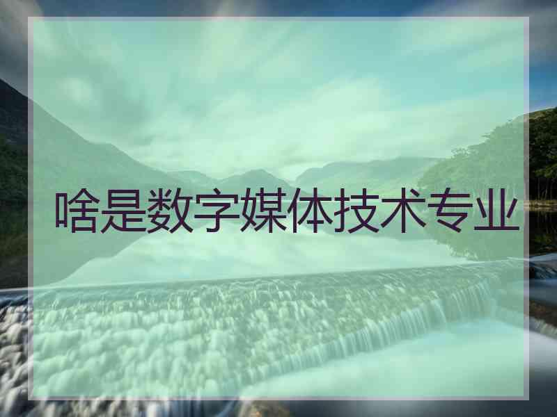啥是数字媒体技术专业