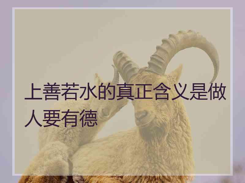 上善若水的真正含义是做人要有德