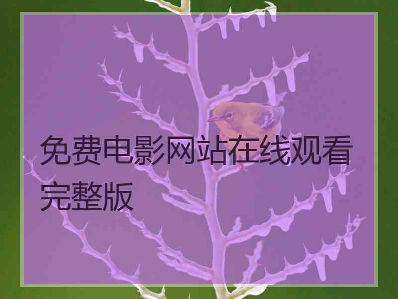 免费电影网站在线观看完整版