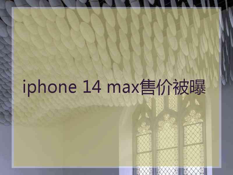 iphone 14 max售价被曝