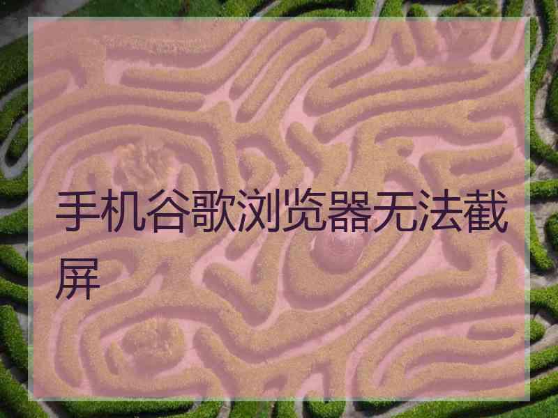 手机谷歌浏览器无法截屏