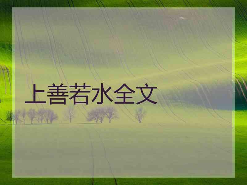 上善若水全文
