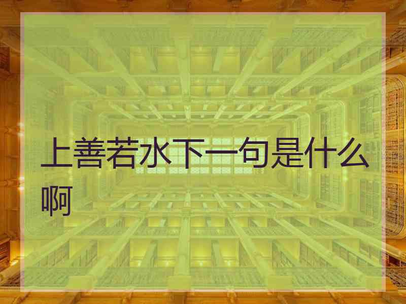 上善若水下一句是什么啊