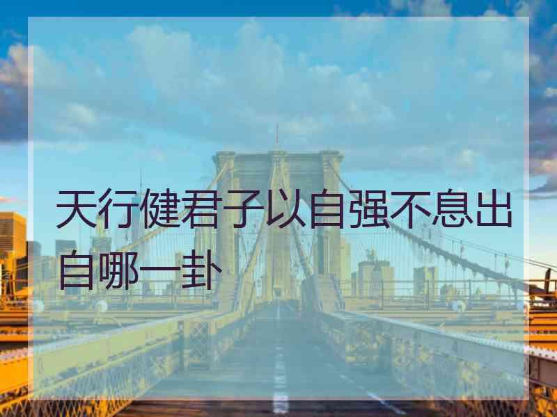 天行健君子以自强不息出自哪一卦