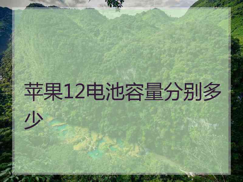 苹果12电池容量分别多少