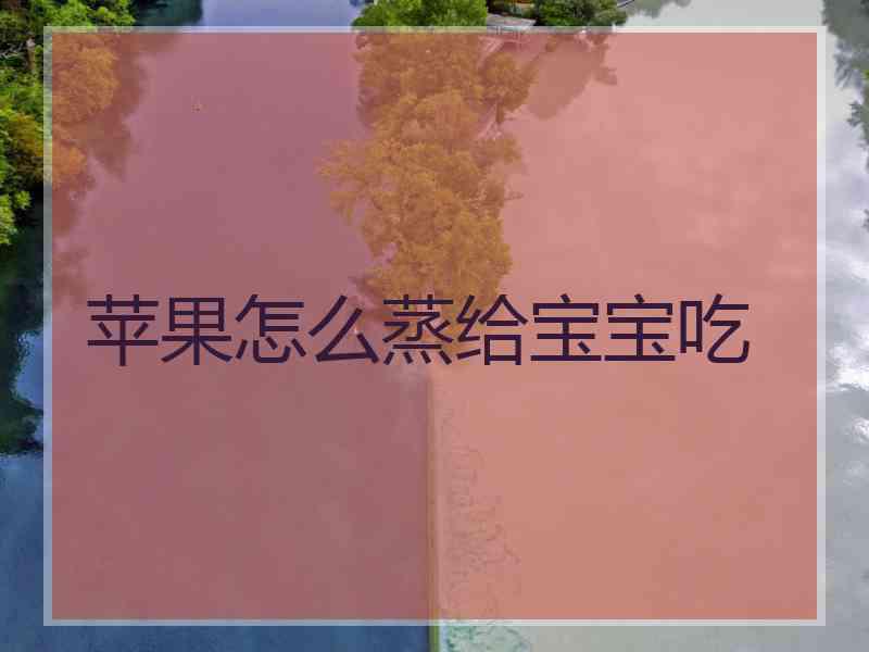 苹果怎么蒸给宝宝吃