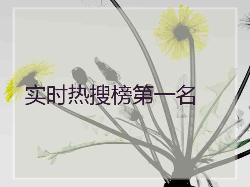 实时热搜榜第一名
