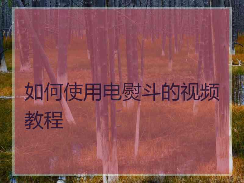 如何使用电熨斗的视频教程