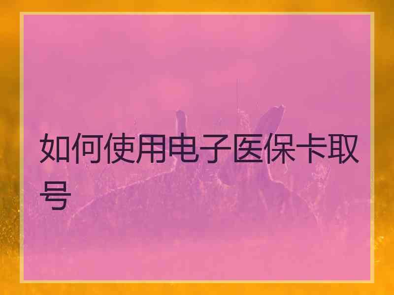 如何使用电子医保卡取号