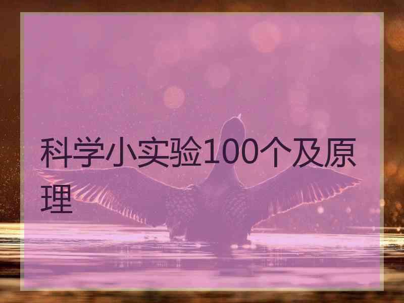 科学小实验100个及原理