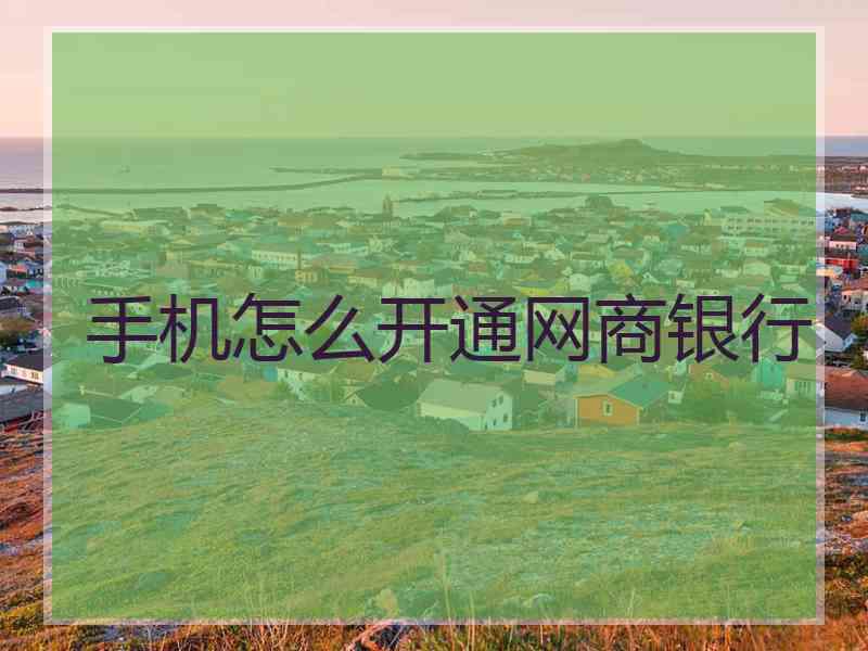 手机怎么开通网商银行