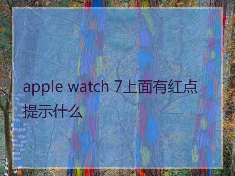 apple watch 7上面有红点提示什么