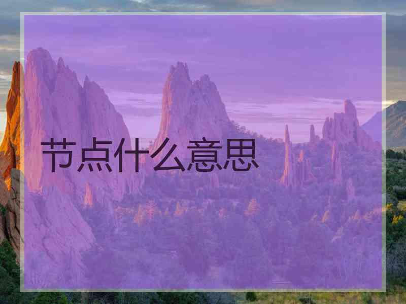节点什么意思