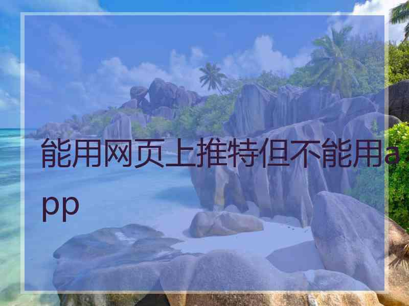 能用网页上推特但不能用app